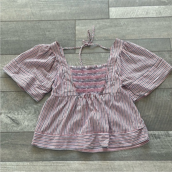 Old Navy Size Small Red, White, and Blue Bohemian Style Open-Back Top. - Picture 3 of 7